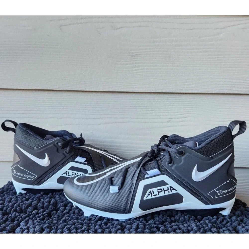 Men's Nike Alpha Menace Pro 3 Mid Football Cleats Black CT6649-001 Size 11